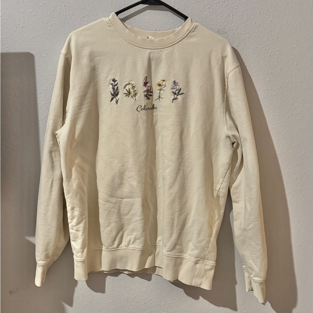 Colorado Cream Floral Embroidered Sweater